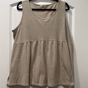 Women's Beige Sleeveless Top